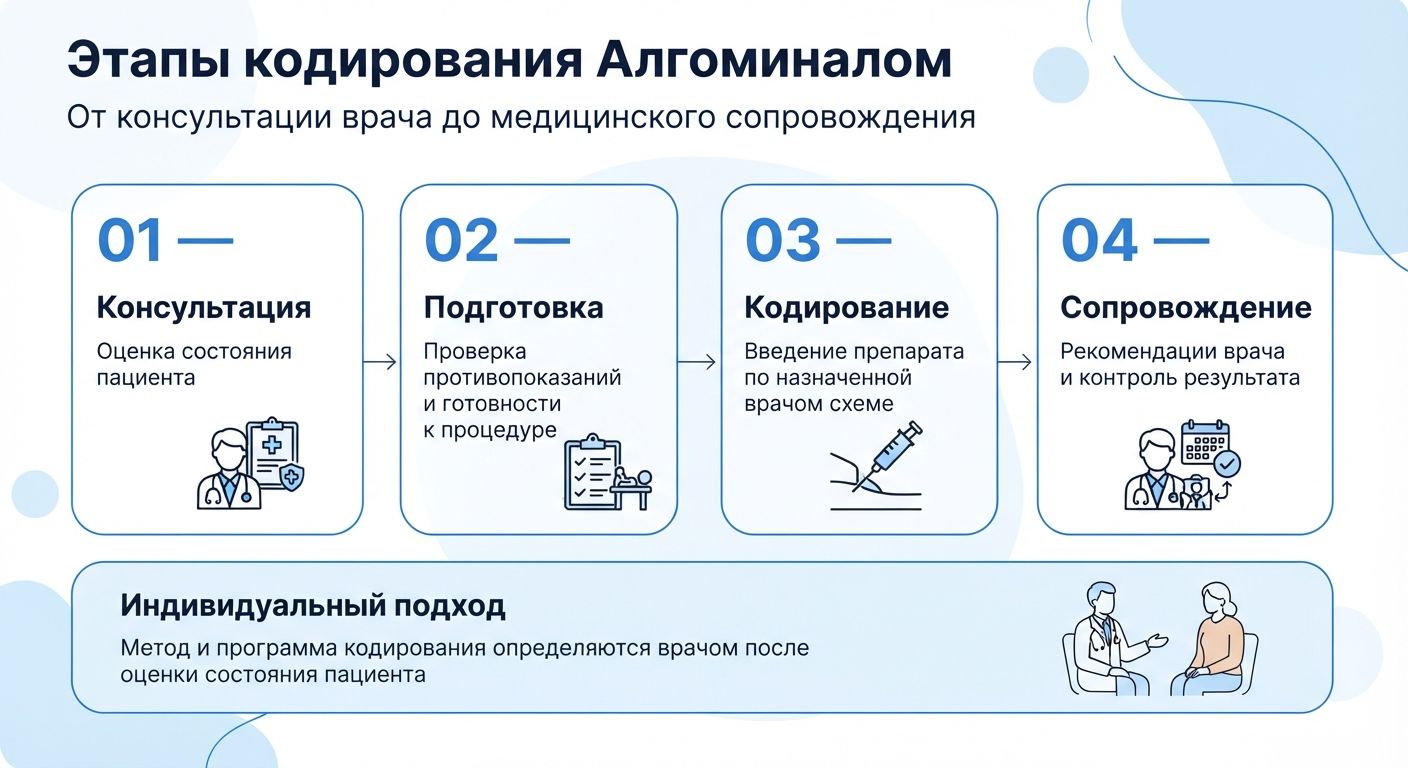 Кодирование препаратом «Алгоминал» в Данкове инфографика